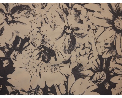 Printed Viscose Jersey Fabric - Grey Flowers